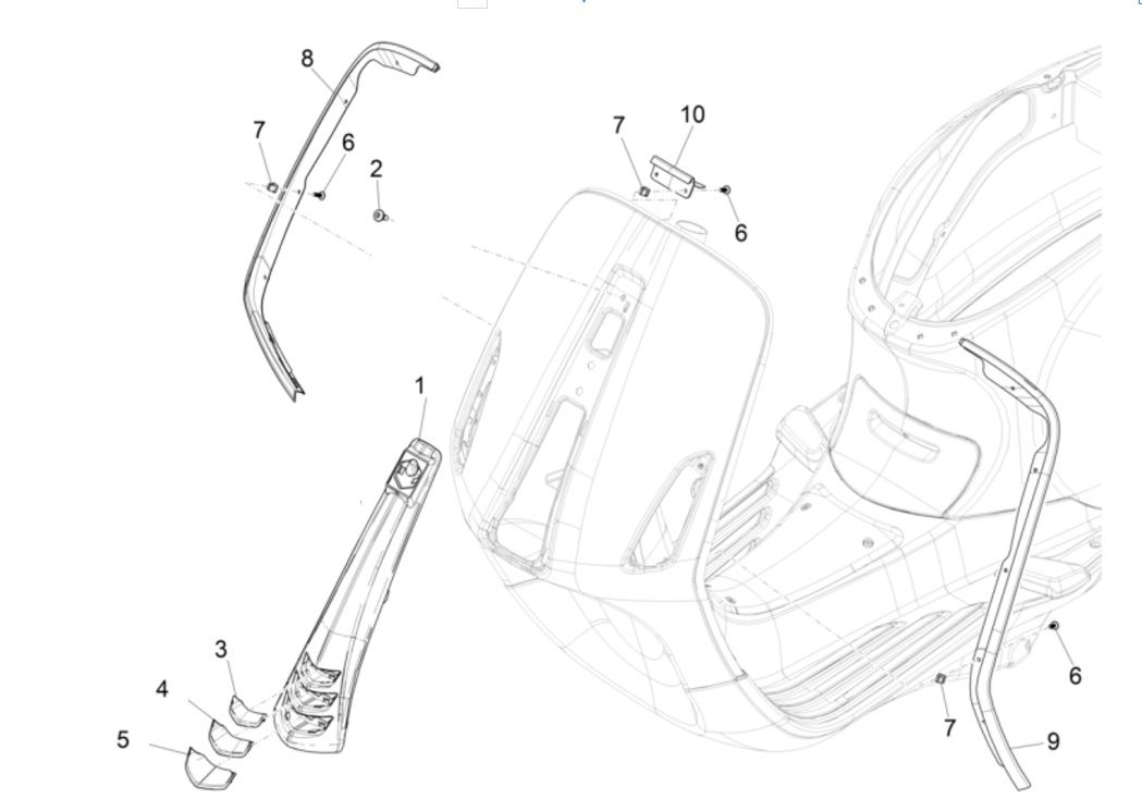 Vespa Sprint 4-Takt 3V Frontplatte (Euro4-Injektion IGET) grün metallisch 341/A