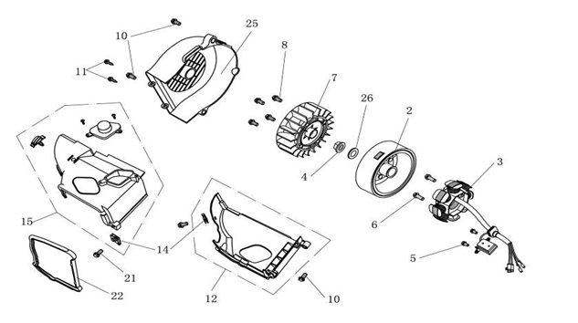 Schwungrad AGM Ape50 weiß