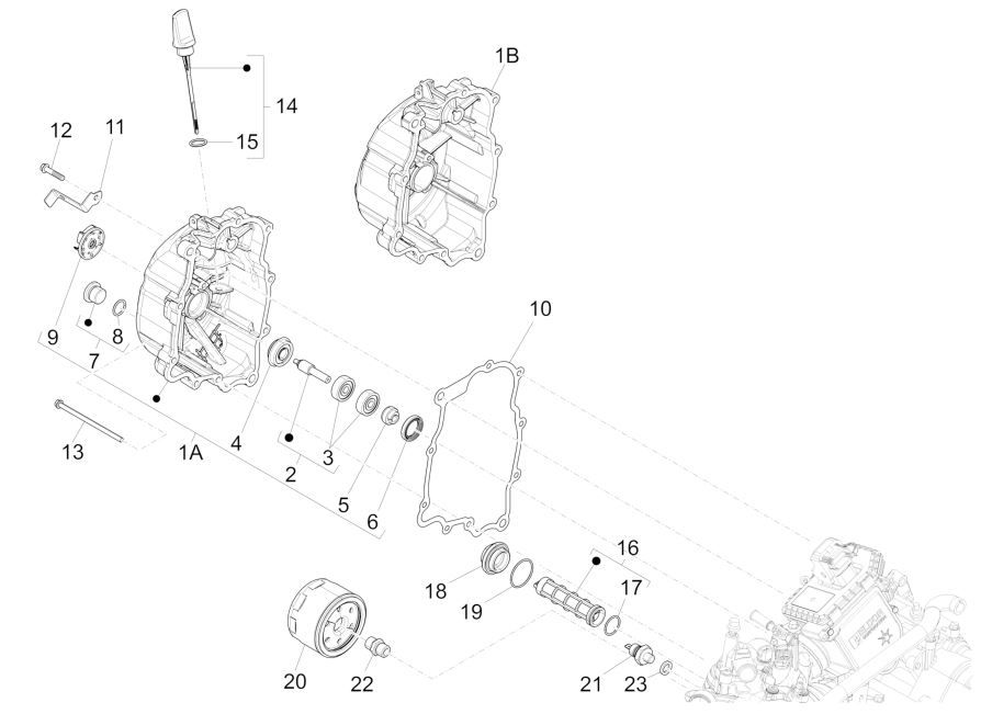 Schwungradabdeckung - Ölfilter GTS 125 IE