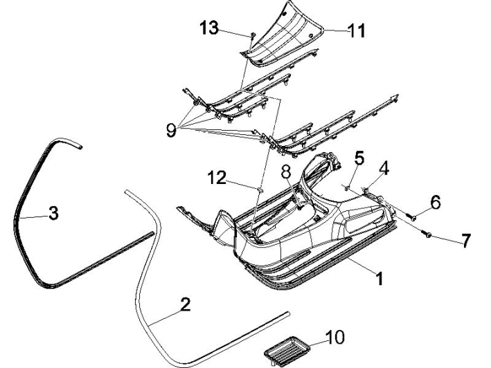 Fußstütze Vespa GTS 250 dh 2005-2016 (ohne ABS) rot vintage 820/A