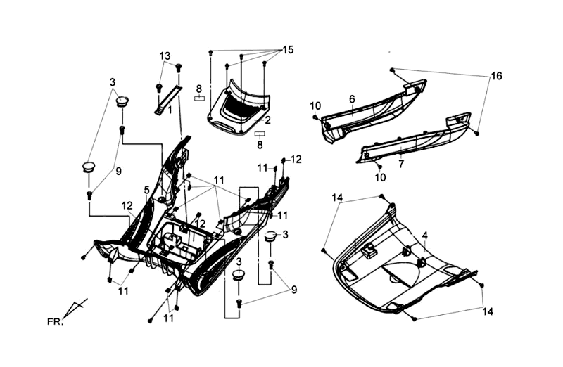 Sym Fiddle III (WH006 R010CA) weiß rote Rahmenabdeckung