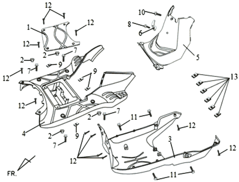 Heckspoiler Sym Orbit II (WH8018P) weiß