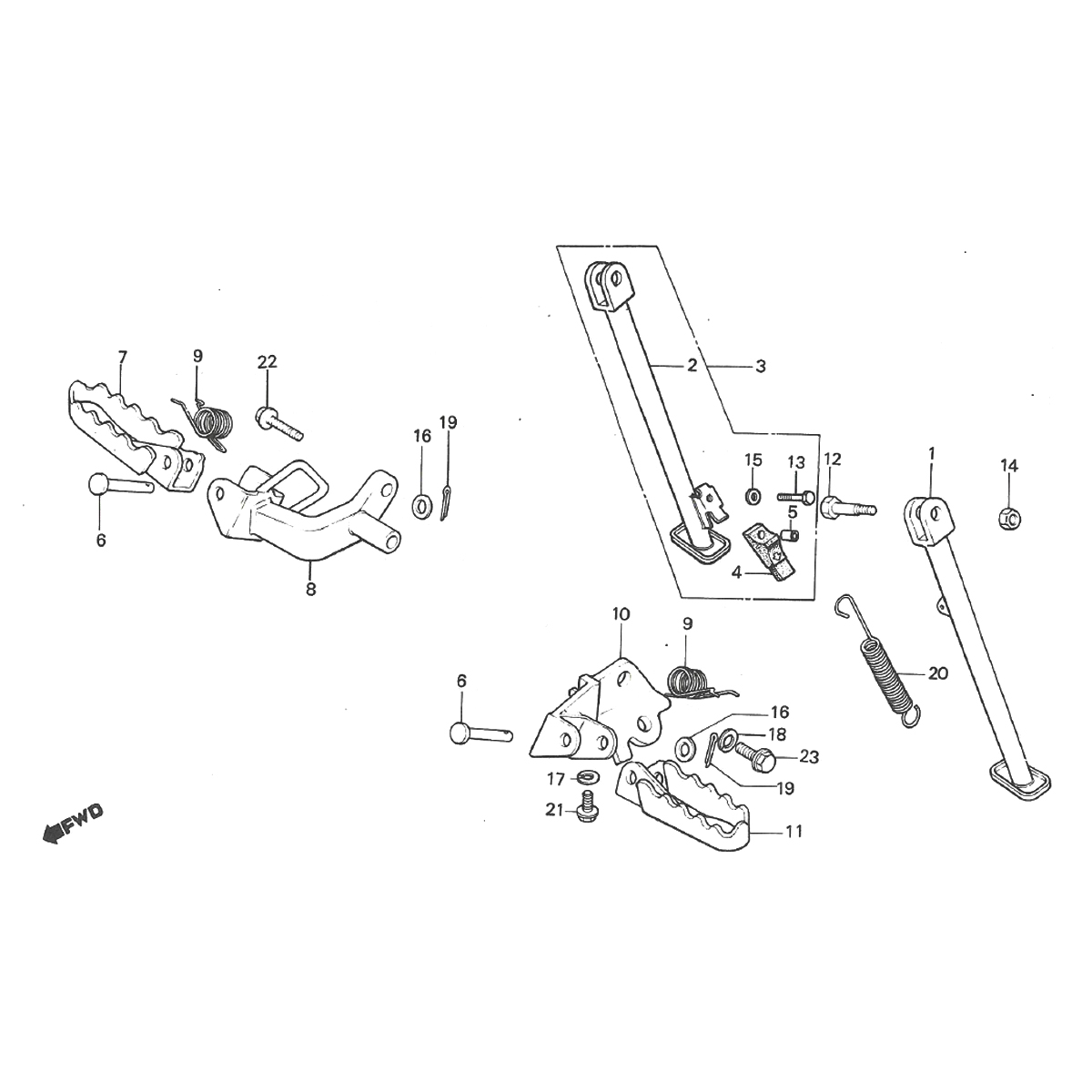 Fußstützen - Honda MT50 Seitenständer