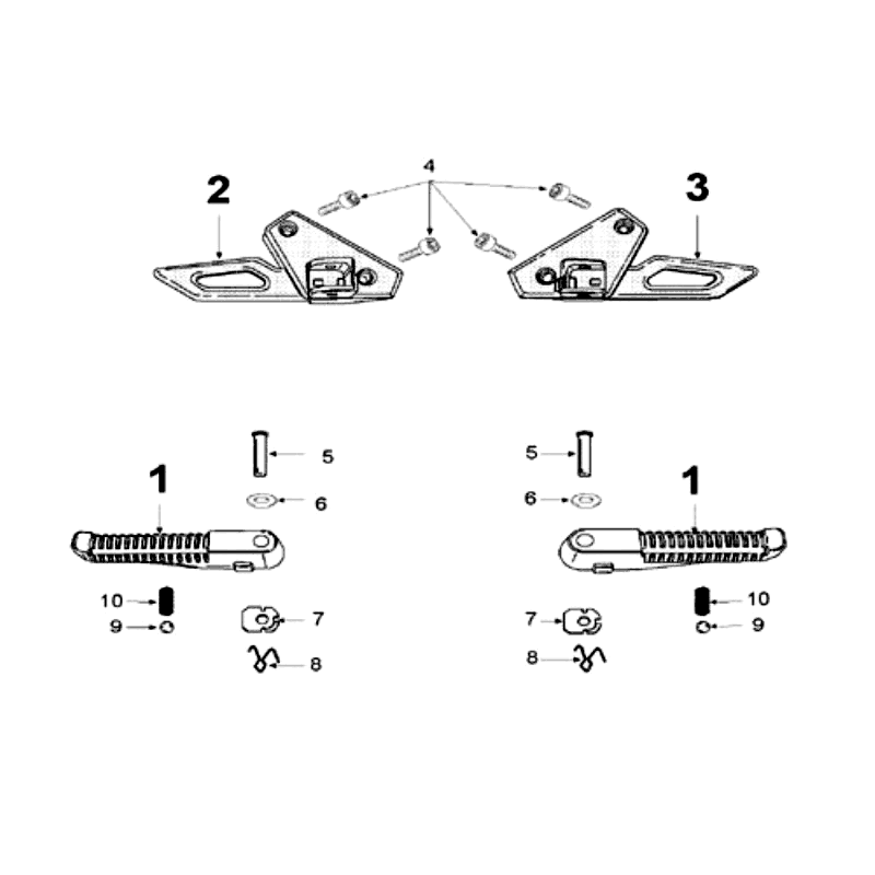 Fußstütze Peugeot Speedfight 3 AC Grau