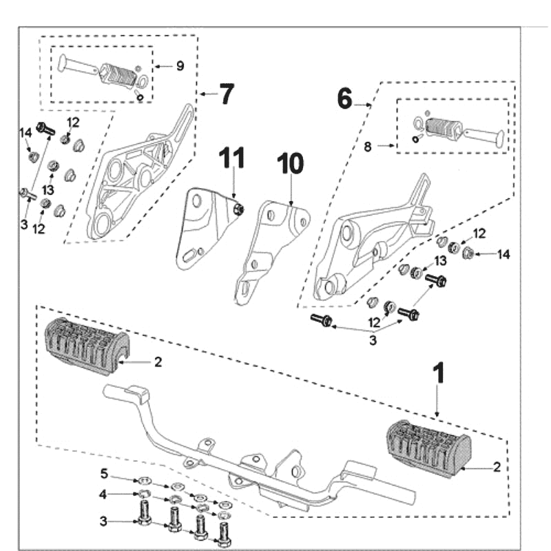 Fußstütze Peugeot Tweet alt mattschwarz