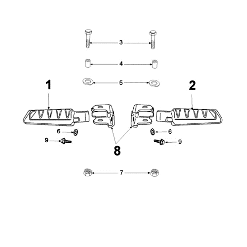 Fußrasten Peugeot Ludix 12 schwarz