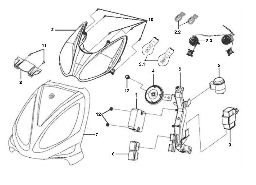 Vorne - Scheinwerfer Sym Jet Euro-X 2-Takt