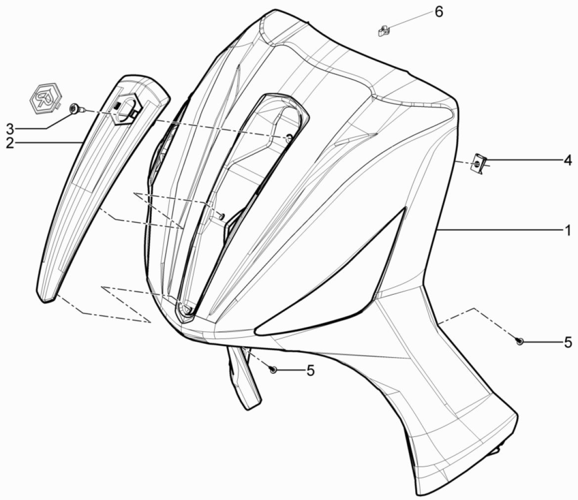 Piaggio Beverly 300 IE ABS E4 2016 - 2020 Frontplatte (EMEA)