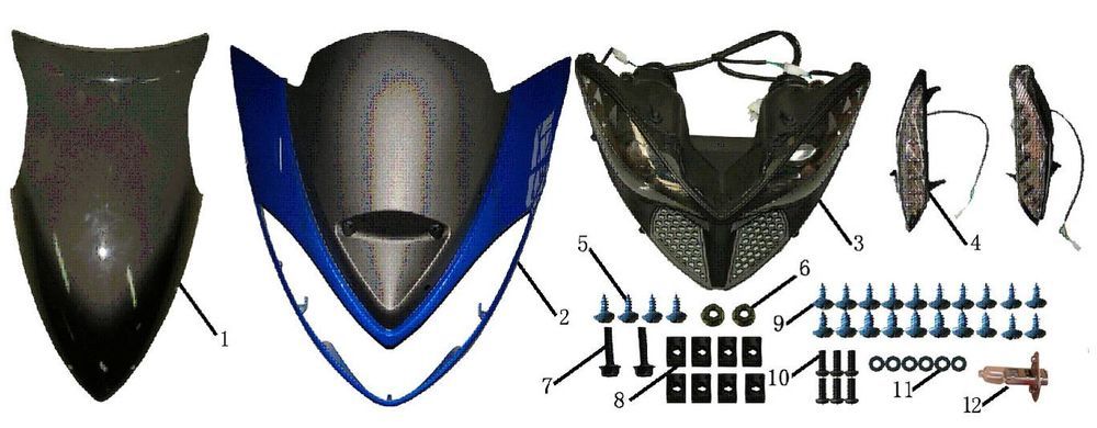 Blinker der vorderen Motorhaube China Touring blau