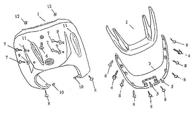 Frontabdeckung AGM Retro 125cc