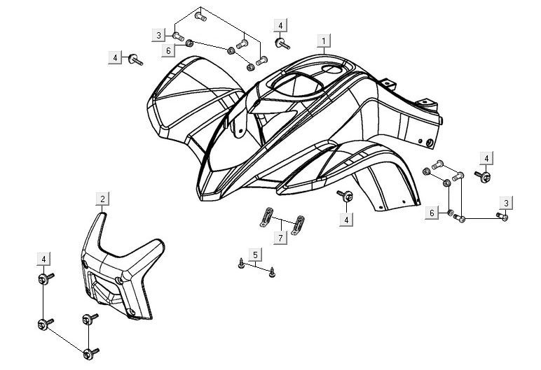 Frontcover Kymco Maxxer 90 Schwarz