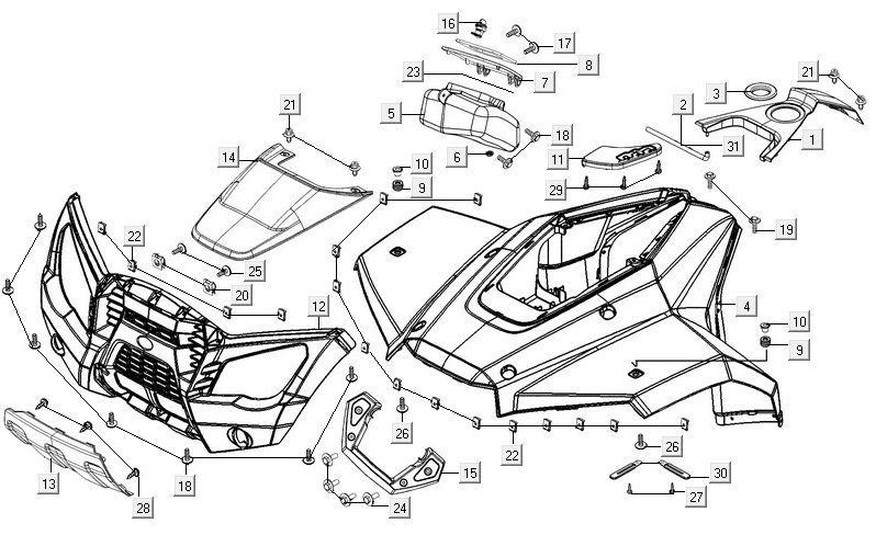 Frontabdeckungen Kymco MXU 300R