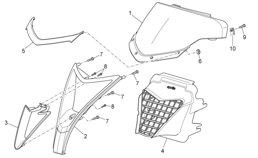 Frontabdeckungen II Aprilia SR 50 H2O ie+Vergaser 2004-2009 orange