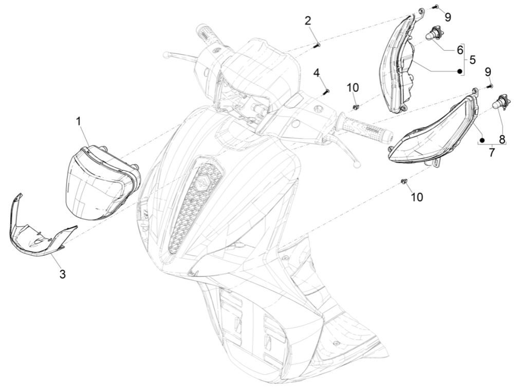 Frontlichter - Piaggio Medley 125 ABS E5 2021-2022 (EMEA) Fahrtrichtungsanzeiger