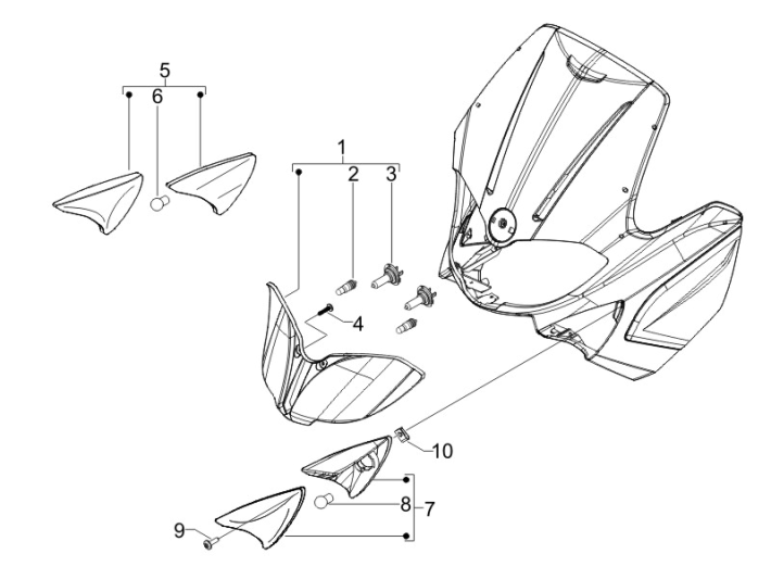 Frontscheinwerfer - Blinker Gilera Runner 50 SP 2010-2017
