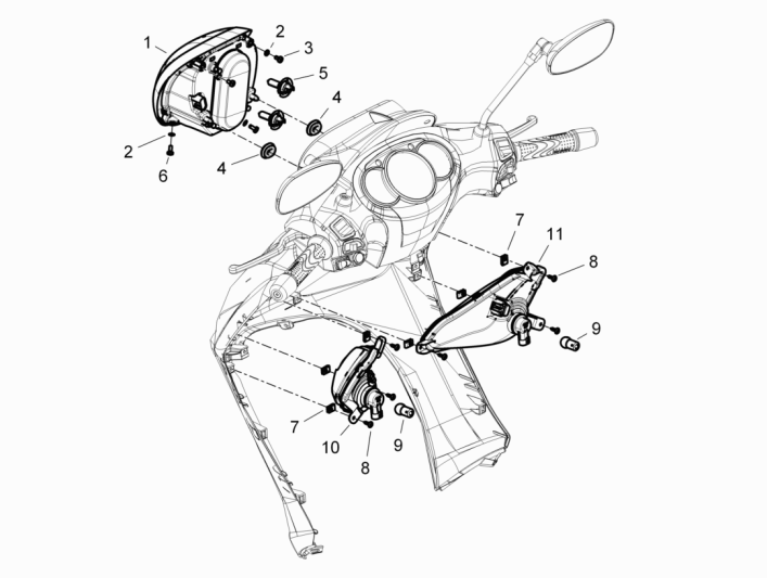 Frontscheinwerfer - Blinker Piaggio Beverly 350 E3 Sport Touring 2013-2014