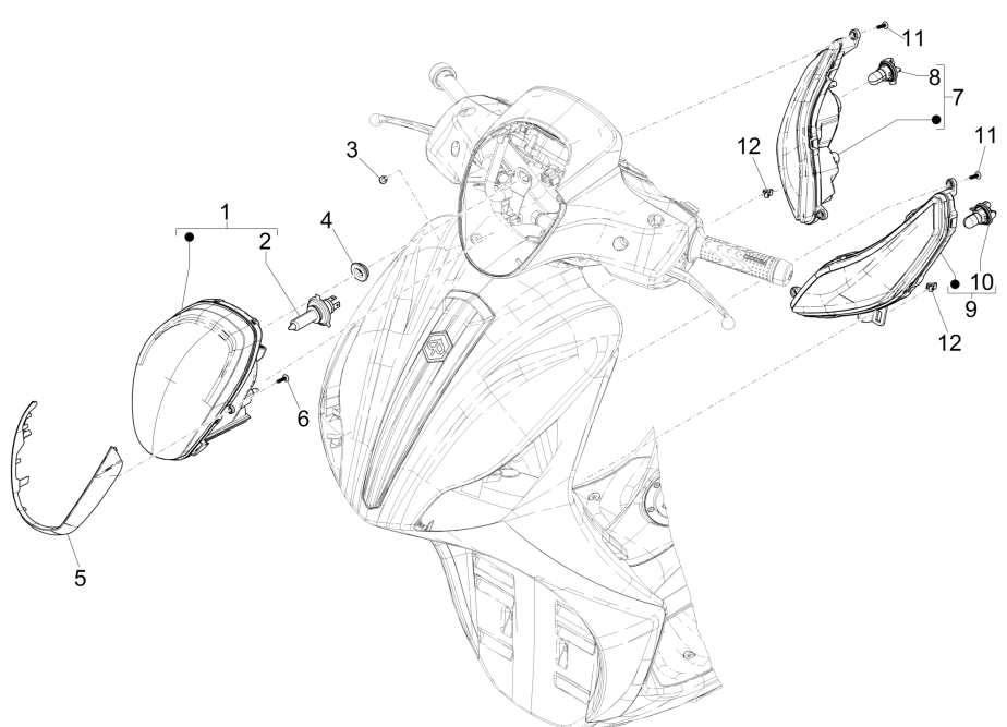 Frontlichter - Piaggio Medley 150 4T IE ABS E4 2016-2020 (EMEA) Fahrtrichtungsanzeiger