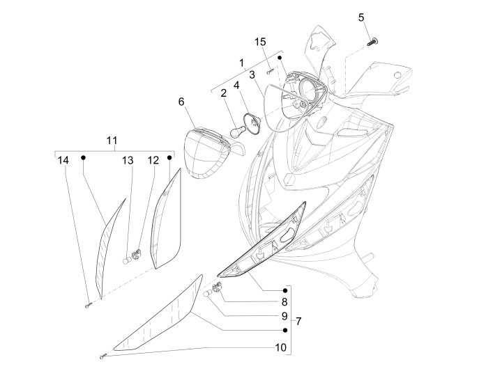 Frontscheinwerfer - Blinker Piaggio Zip 50 SP 2006-2013