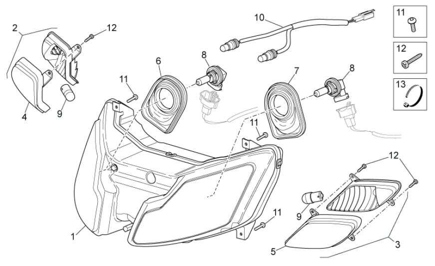 Frontscheinwerfer Aprilia SR 50 H2O ie+Vergaser 2004-2009