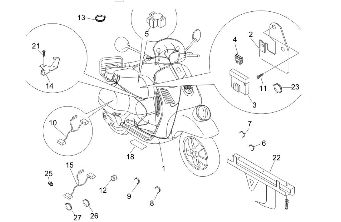 Hauptkabel Gruppe Vespa GTV 250 4T 4V IE