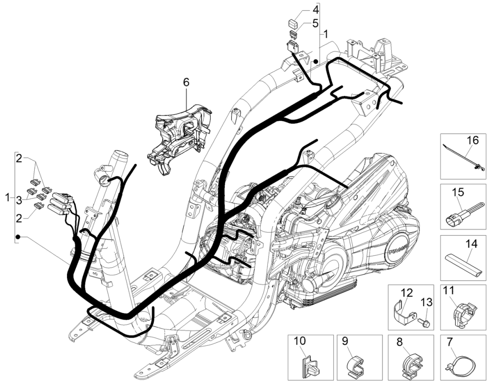 Hauptkabelgruppe Piaggio Liberty 50 4-Takt-( IGET Euro 5)