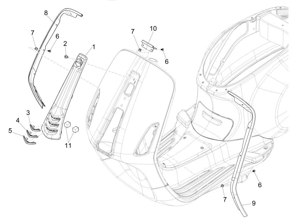Frontplatte Vespa Sprint 125 4T 3V IE ABS