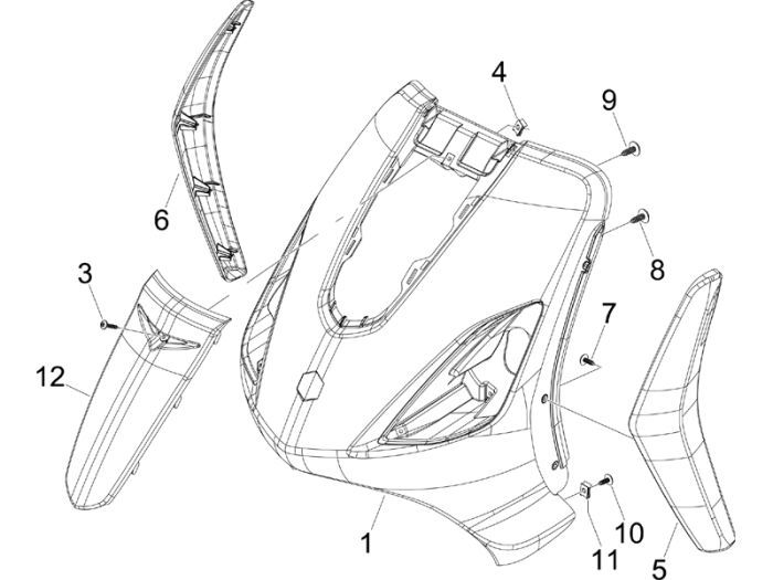 Vorne Vorne Piaggio Fly 2-Takt Silber 738