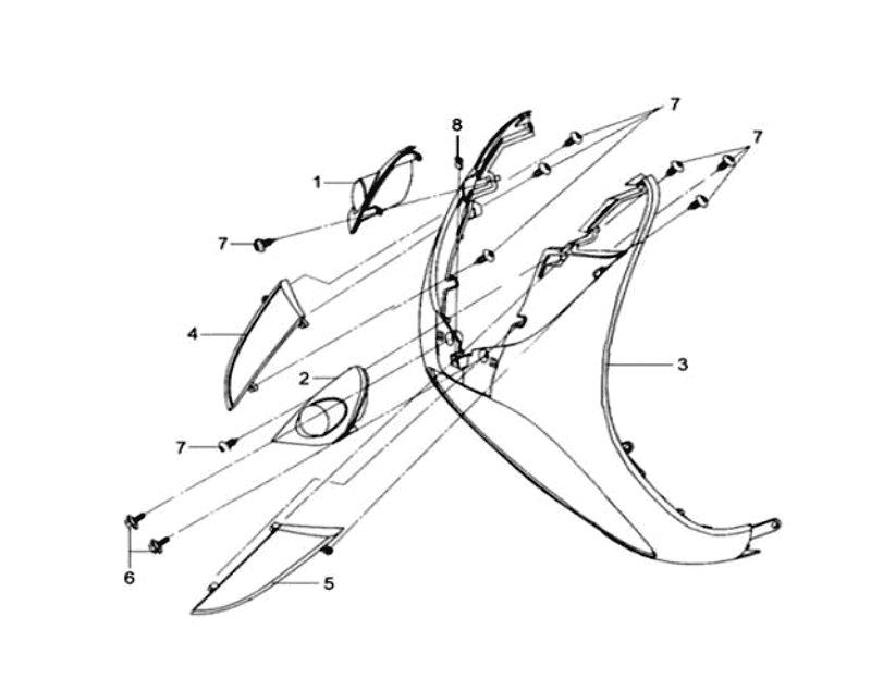 Frontplatte Blinker Sym Mio (alle Farben)