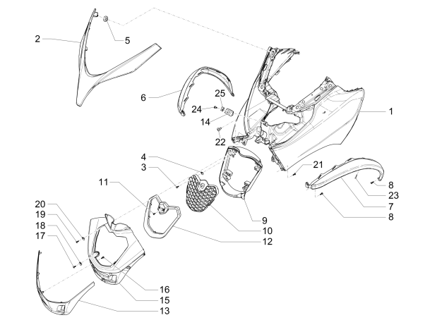 Frontcover Piaggio MP3 500 LT Sport 2014-2016 blau
