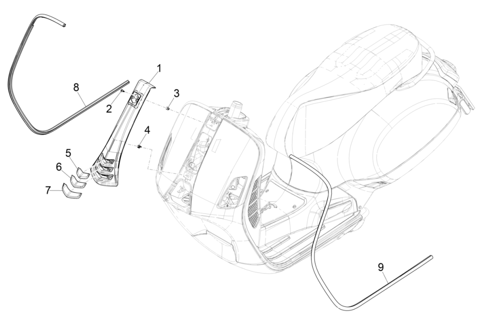 Vespa GTS 125 4T E5 ABS 2021 Frontplatte (EMEA)