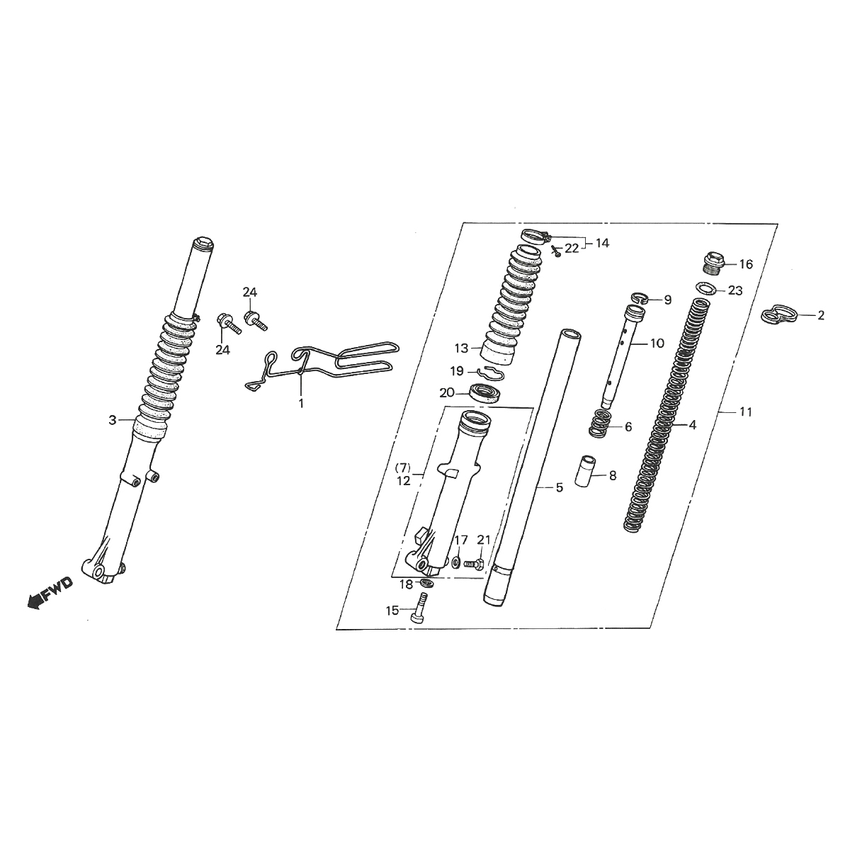 Honda MTX 50 Vordergabelteile