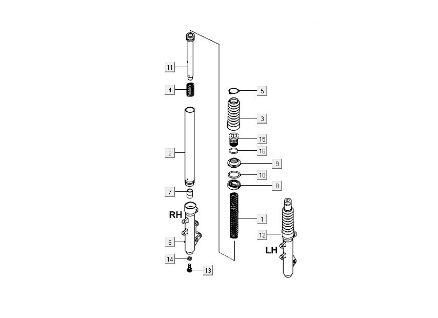 Vorderbein Kymco Grand Dink 2-Takt Silber