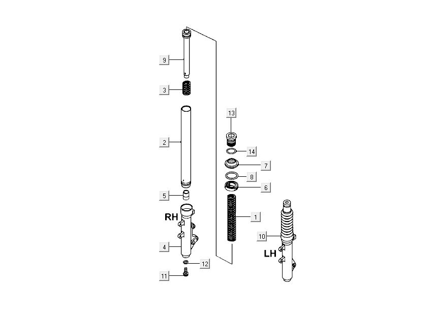 Vorderbein Kymco New Dink 4-Takt dunkelgrau