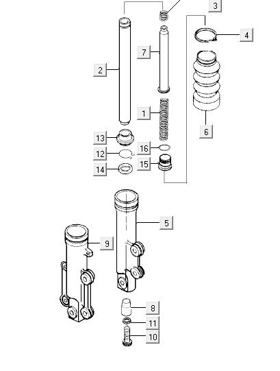 Vorderbein Kymco Vitality 2t ac blau