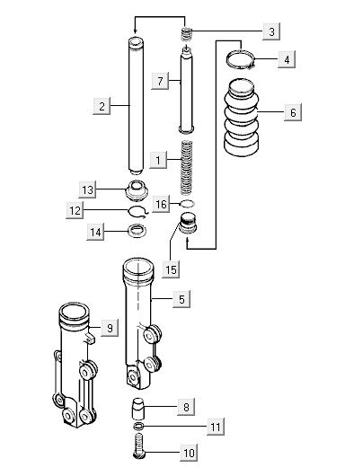 Vorderbein Kymco Vitality 4t ac anthrazit