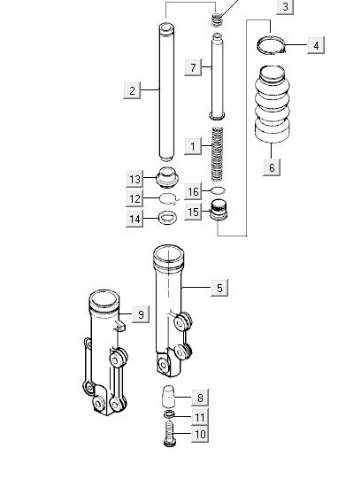 Vorderbein Kymco Yup 2t ac klassisch grün