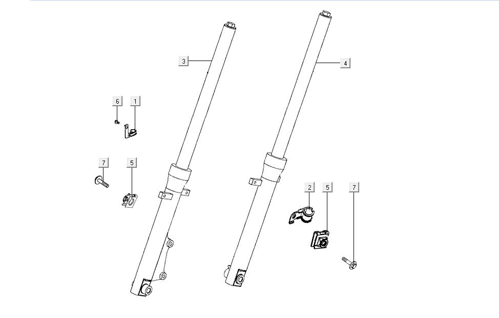Vorderbeine Kymco K-Pipe 4-Takt Weiß