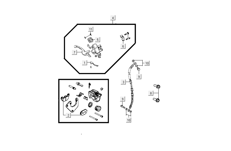 Vorderradbremse Kymco Agility Delivery 4-Takt euro4 weiß