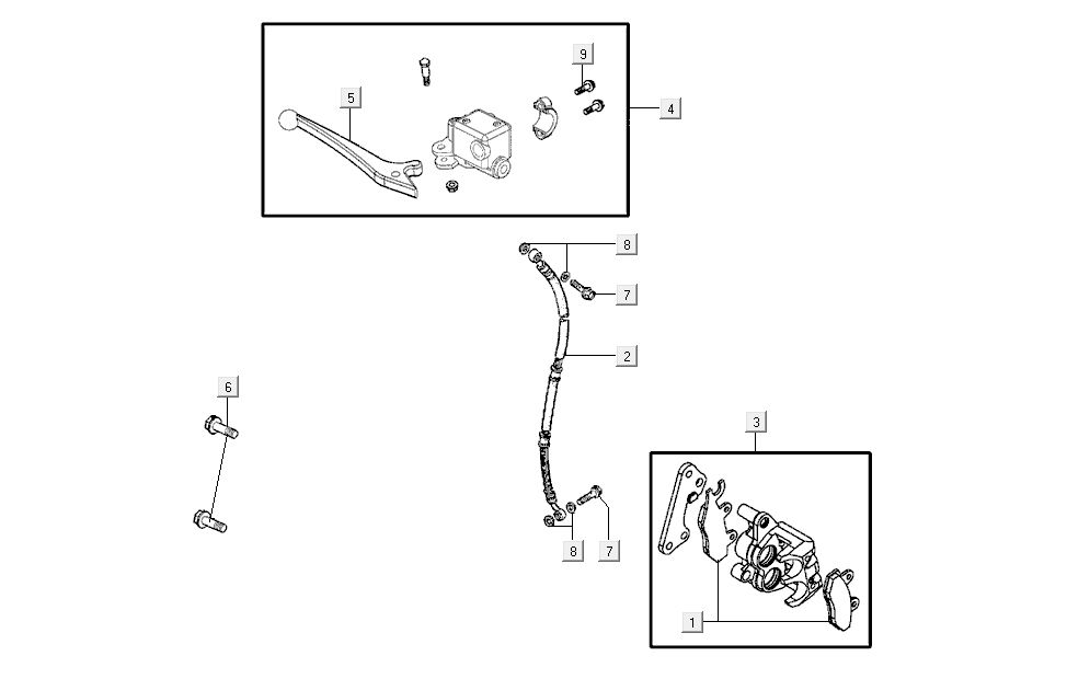Vorderradbremse Kymco K-Pipe 4-Takt Weiß