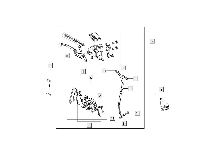 Vorderradbremse Kymco Nexxon 4-Takt dunkelgrau