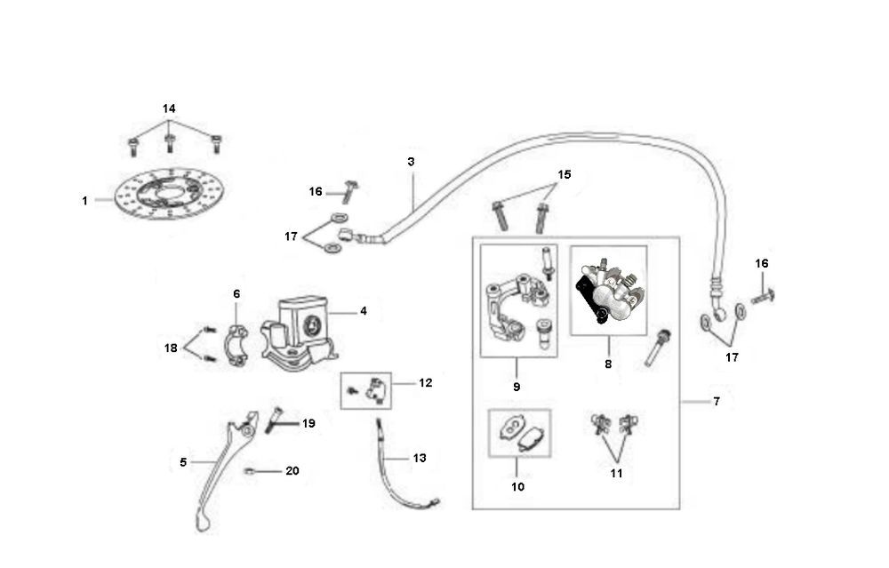 Vorderradbremse Rover Fun 4-Takt