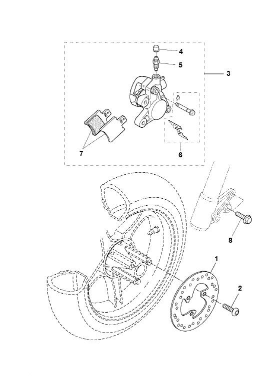 Vorderradbremse Yamaha Aerox 2-Takt