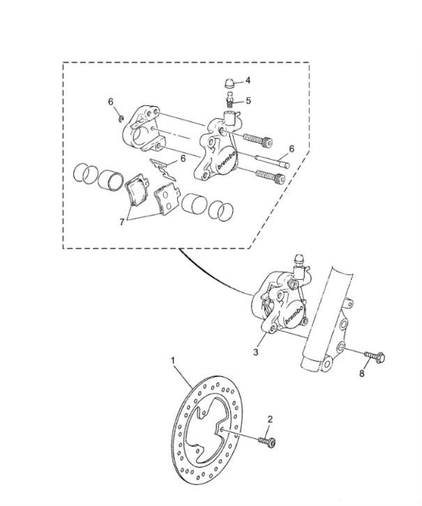 Vorderradbremse Yamaha Jog-R LC 2-Takt