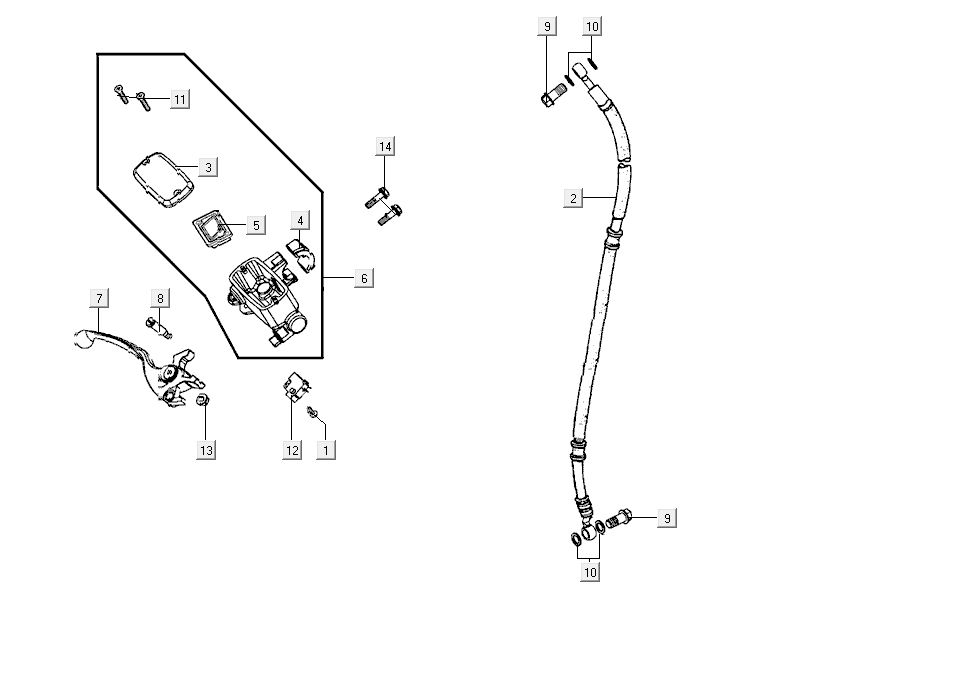 Bremspumpe vorne - Schlauch Kymco G-Dink 2-Takt Dark Grey