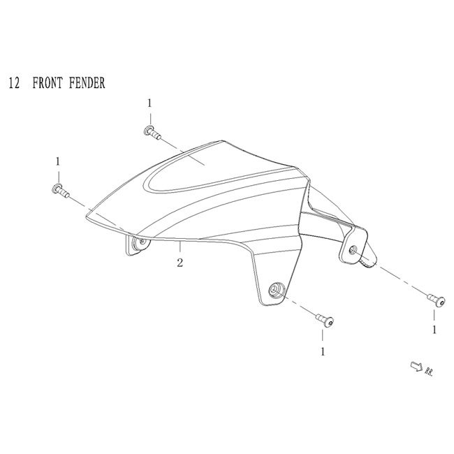 Kotflügel vorne AGM Qube grau