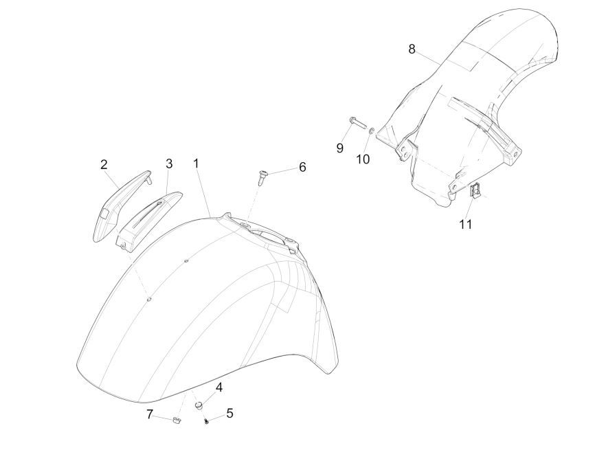 Kotflügel vorne GTS 125 IE azurblau 433
