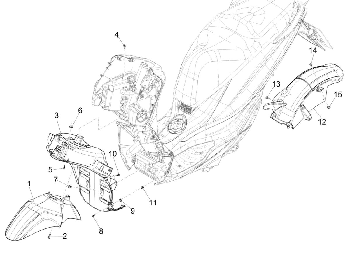 Piaggio Medley 125 4T IE ABS E4 2016-2019 Vorderradschutzblech (EMEA)