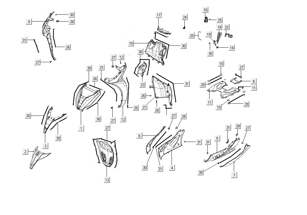 Kotflügel vorne Kymco People S 50i E4 Matt Grau