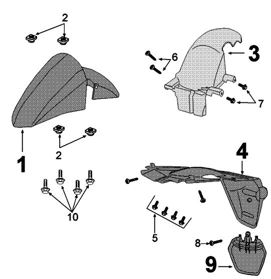 Kotflügel vorne Peugeot Kisbee Iced Grey (euro4 ab 2018)