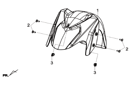 Vorderradschutzblech Sym Joymax 300I ABS E3 2014-2016 Mattgrau (GY-7450U)